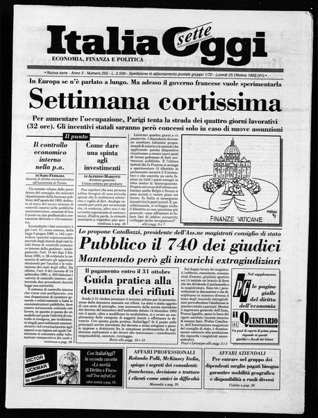 Italia oggi : quotidiano di economia finanza e politica